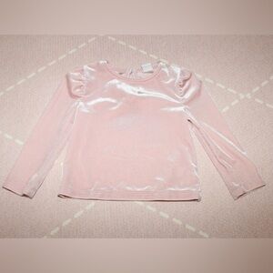 Baby Gap Baby Girl Pink Velour Puff Sleeve Top 18-24 Month